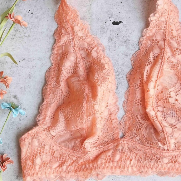 Free People Galloon Lace Halter Bra Light Orange - Picture 2 of 4